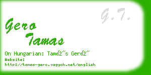 gero tamas business card